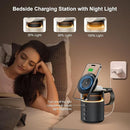 3 IN 1 Wireless Charging Station,Wireless Charger for iPhone17 16 15 14 13 12 Series Apple Watch Airpods,Bedside Docking Station with Light,Phone Stand with Bluetooth Speaker,Cool Tech Gadgets for Men