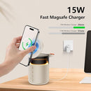 3 IN 1 Wireless Charging Station,Wireless Charger for iPhone17 16 15 14 13 12 Series Apple Watch Airpods,Bedside Docking Station with Light,Phone Stand with Bluetooth Speaker,Cool Tech Gadgets for Men