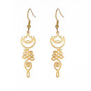 Temperament Wild Simple Moon Ring Earrings